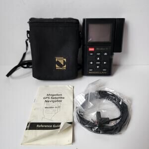 Magellan Meridian XL Navigator GPS Handheld W/Manuals DC Cord Case READ